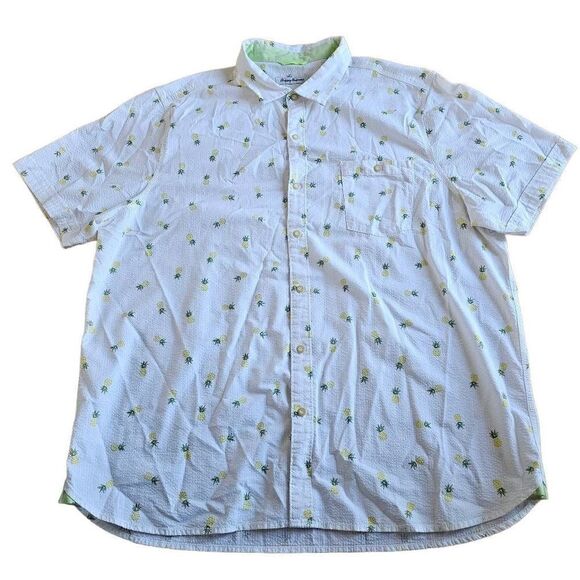 Tommy bahama mens XXL white all over pineapple print shirt - Picture 1 of 7